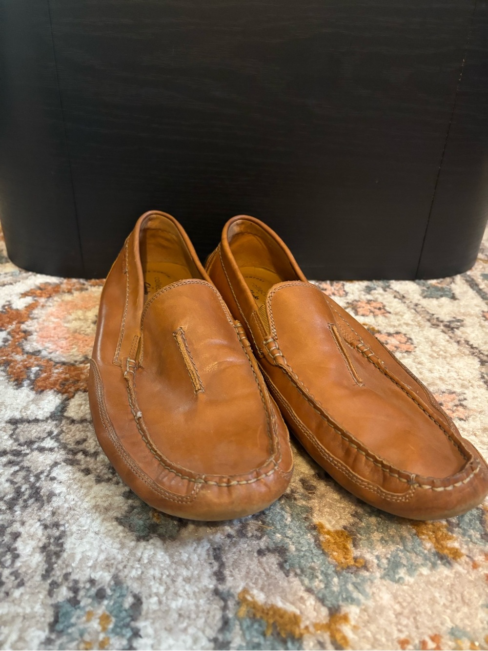 Clarks Men's Brown Leather Slip-On  Loafers Size 13